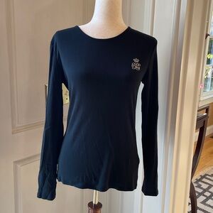 Ralph by Ralph Lauren Black Jersey with Silver Embroidered Crest